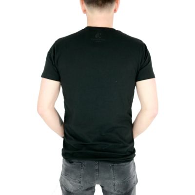 GIOVANNI PERA T-shirt męski czarny serek TGP52 lew | Grishop | Koszulki