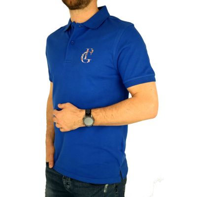 GIOVANNI PERA T-shirt Polo męski niebieski TGP56 pixele | Sklep GriShop.eu | Koszulki