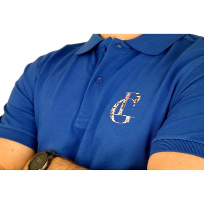 GIOVANNI PERA T-shirt Polo męski niebieski TGP56 pixele | Sklep GriShop.eu | Koszulki