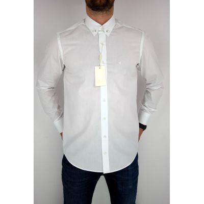 DANIEL BESSI Koszula męska fb002P biała z ozdobą przy kołnierzyku | Sklep GriShop.eu | Koszule