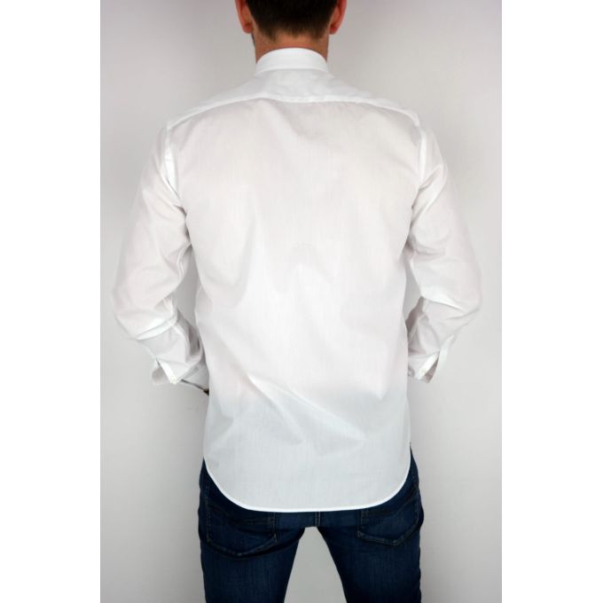 DANIEL BESSI Koszula męska fb002P biała z ozdobą przy kołnierzyku | Sklep GriShop.eu | Koszule