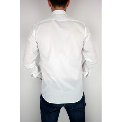 DANIEL BESSI Koszula męska fb002P biała z ozdobą przy kołnierzyku | Sklep GriShop.eu | Koszule