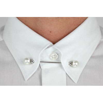 DANIEL BESSI Koszula męska fb002P biała z ozdobą przy kołnierzyku | Sklep GriShop.eu | Koszule