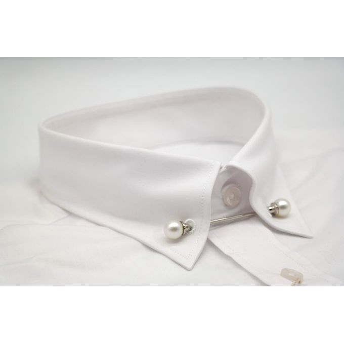 DANIEL BESSI Koszula męska fb002P biała z ozdobą przy kołnierzyku | Sklep GriShop.eu | Koszule