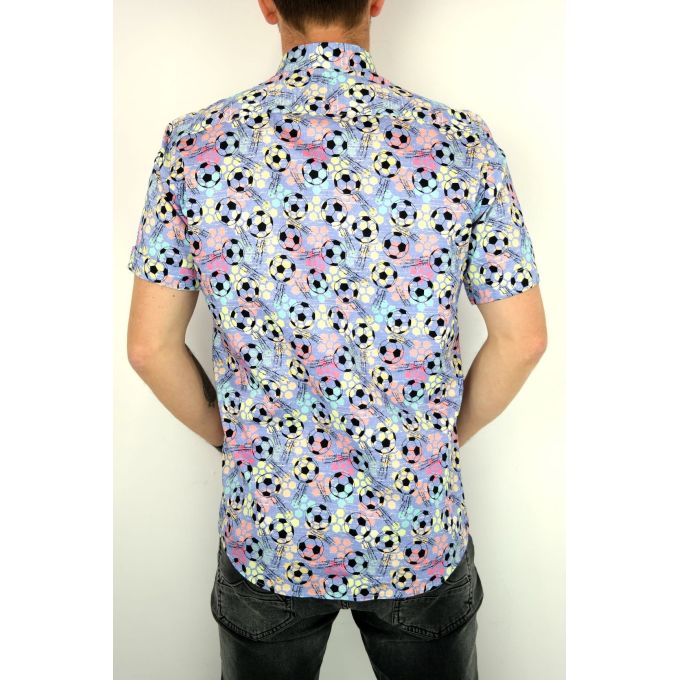 TANCREDO Koszula męska krótki rękaw TN15 w piłki, kolorowa | Sklep GriShop.eu | Koszule