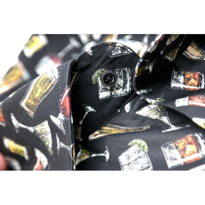 TANCREDO Koszula męska krótki rękaw TN19 czarna, piwo drinki | Sklep GriShop.eu | Koszule