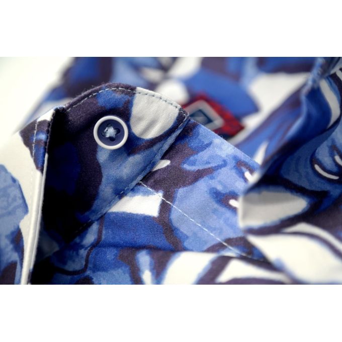 MCQUEEN Koszula męska kwiaty MC054 niebieskie | Sklep GriShop.eu | Koszule