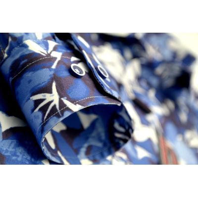MCQUEEN Koszula męska kwiaty MC054 niebieskie | Sklep GriShop.eu | Koszule
