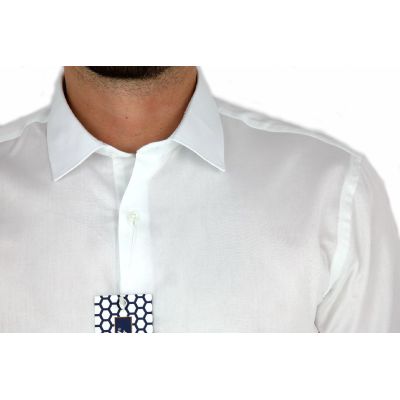 TANCREDO Koszula męska TN23 biała, gładka | Sklep GriShop.eu | Koszule