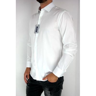 TANCREDO Koszula męska TN23 biała, gładka | Sklep GriShop.eu | Koszule