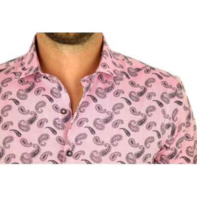 MCQUEEN Koszula męska różowa MC053 paisley | Sklep GriShop.eu | Koszule