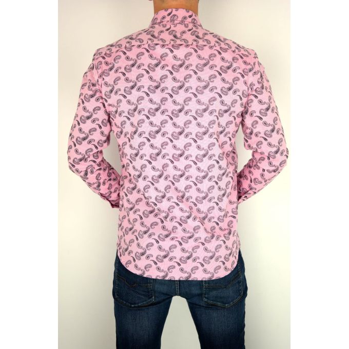 MCQUEEN Koszula męska różowa MC053 paisley | Sklep GriShop.eu | Koszule