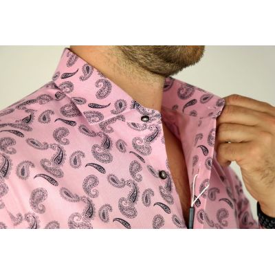 MCQUEEN Koszula męska różowa MC053 paisley | Sklep GriShop.eu | Koszule
