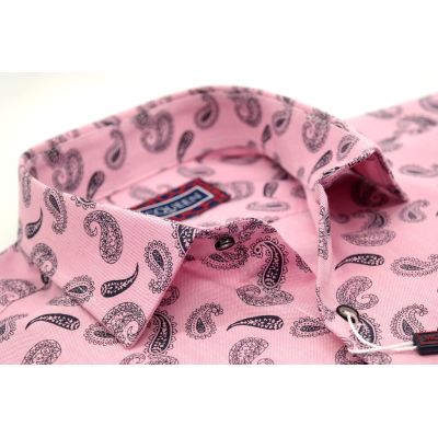 MCQUEEN Koszula męska różowa MC053 paisley | Sklep GriShop.eu | Koszule