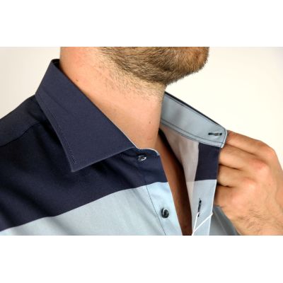 MCQUEEN Koszula męska w pasy MC059 granatowa | Sklep GriShop.eu | Koszule