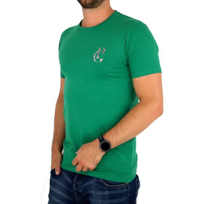 GIOVANNI PERA T-shirt męski zielony TGP63 okrągły, pixele | Sklep GriShop.eu | Koszulki