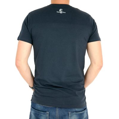 GIOVANNI PERA T-shirt męski granatowy TGP64 serek, rock | Grishop | Koszulki