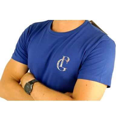 GIOVANNI PERA T-shirt męski niebieski TGP71 okrągły, pixele | Grishop | Koszulki