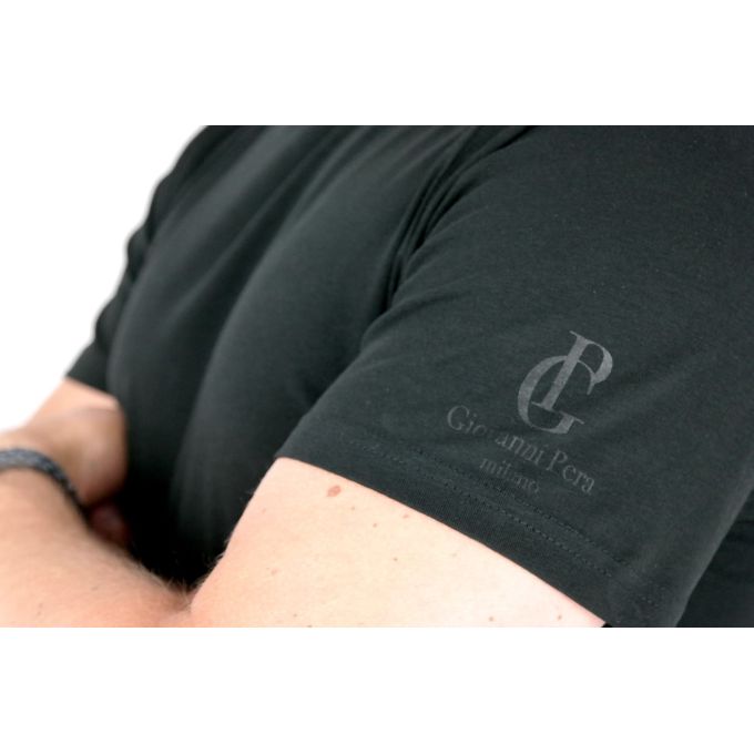 GIOVANNI PERA T-shirt męski czarny TGP108 gładki | Sklep GriShop.eu | Koszulki