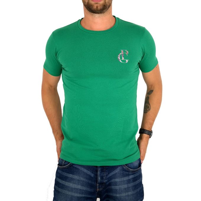 GIOVANNI PERA T-shirt męski zielony TGP63 okrągły, pixele | Sklep GriShop.eu | Koszulki