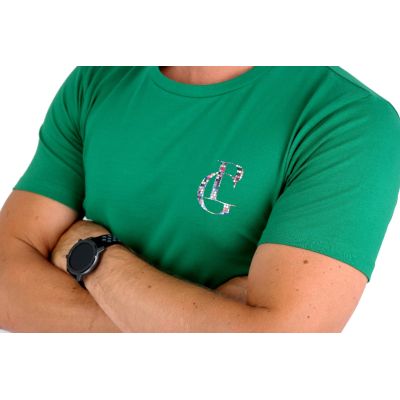 GIOVANNI PERA T-shirt męski zielony TGP63 okrągły, pixele | Sklep GriShop.eu | Koszulki