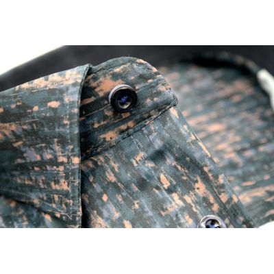 DANIEL BESSI Koszula męska fb551 granat brąz, efekt jedwabiu | Sklep GriShop.eu | Koszule