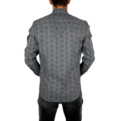 DANIEL BESSI Koszula męska fb555 granat beż, efekt jedwabiu | Sklep GriShop.eu | Koszule