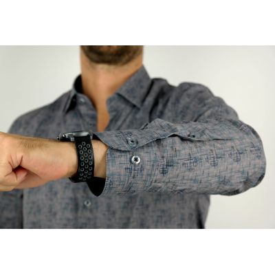 DANIEL BESSI Koszula męska fb555 granat beż, efekt jedwabiu | Sklep GriShop.eu | Koszule