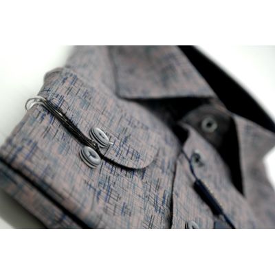 DANIEL BESSI Koszula męska fb555 granat beż, efekt jedwabiu | Sklep GriShop.eu | Koszule