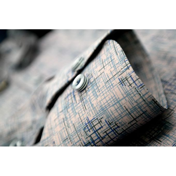 DANIEL BESSI Koszula męska fb555 granat beż, efekt jedwabiu | Sklep GriShop.eu | Koszule