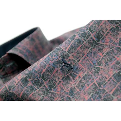 DANIEL BESSI Koszula męska fb557 czerwona drobny wzór, efekt jedwabiu | Sklep GriShop.eu | Koszule