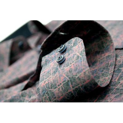 DANIEL BESSI Koszula męska fb557 czerwona drobny wzór, efekt jedwabiu | Sklep GriShop.eu | Koszule