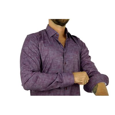 DANIEL BESSI Koszula męska fb569 bordowa, efekt jedwabiu | Sklep GriShop.eu | Koszule