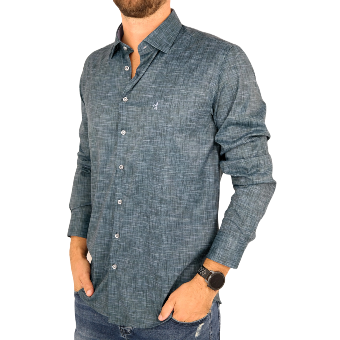 DANIEL BESSI Koszula męska fb564 zielona wzór, efekt jedwabiu | Sklep GriShop.eu | Koszule