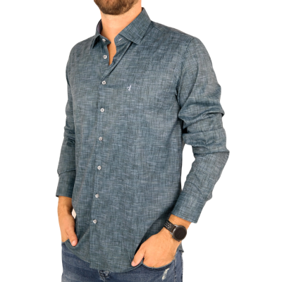 DANIEL BESSI Koszula męska fb564 zielona wzór, efekt jedwabiu | Sklep GriShop.eu | Koszule