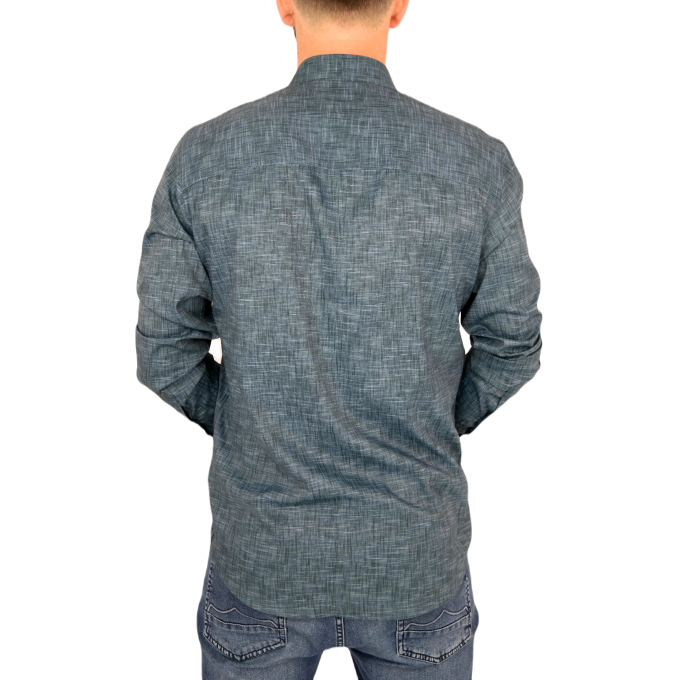 DANIEL BESSI Koszula męska fb564 zielona wzór, efekt jedwabiu | Sklep GriShop.eu | Koszule