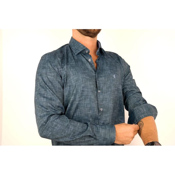 DANIEL BESSI Koszula męska fb564 zielona wzór, efekt jedwabiu | Sklep GriShop.eu | Koszule