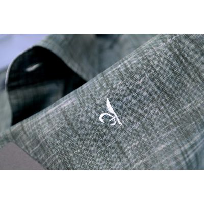 DANIEL BESSI Koszula męska fb564 zielona wzór, efekt jedwabiu | Sklep GriShop.eu | Koszule