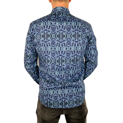 MCQUEEN Koszula męska granatowa MC071 niebieski wzór | Sklep GriShop.eu | Koszule