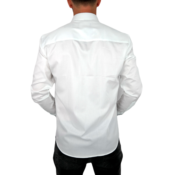 MCQUEEN Koszula męska biała MC073 wykończenie w kwiaty | Sklep GriShop.eu | Koszule
