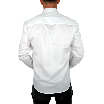 MCQUEEN Koszula męska biała MC073 wykończenie w kwiaty | Sklep GriShop.eu | Koszule