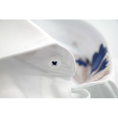 MCQUEEN Koszula męska biała MC073 wykończenie w kwiaty | Sklep GriShop.eu | Koszule