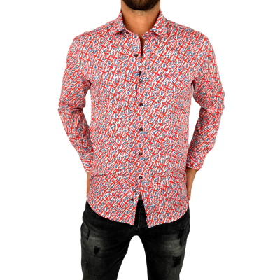 MCQUEEN Koszula męska czerwona MC075 flaga | Sklep GriShop.eu | Koszule