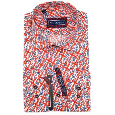 MCQUEEN Koszula męska czerwona MC075 flaga | Sklep GriShop.eu | Koszule