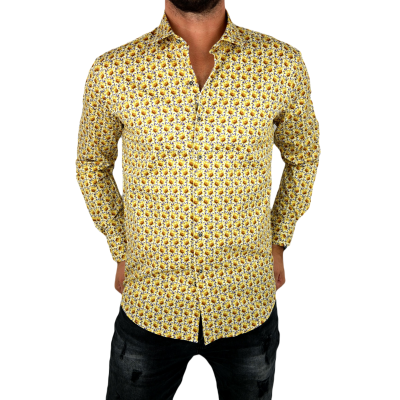 MCQUEEN Koszula męska MC067 w żółte stokrotki | Sklep GriShop.eu | Koszule