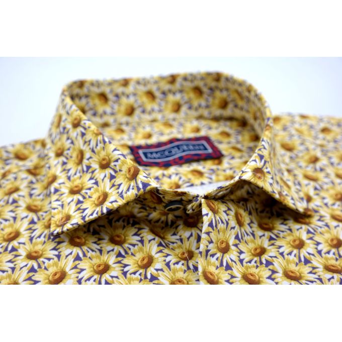 MCQUEEN Koszula męska MC067 w żółte stokrotki | Sklep GriShop.eu | Koszule