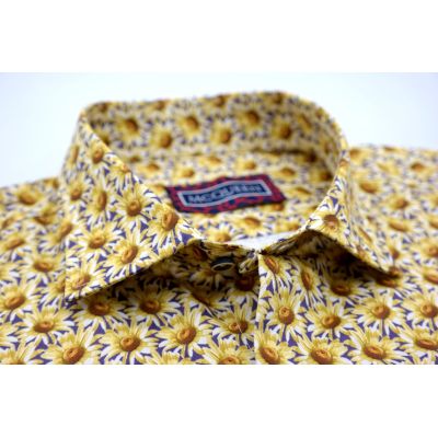 MCQUEEN Koszula męska MC067 w żółte stokrotki | Sklep GriShop.eu | Koszule