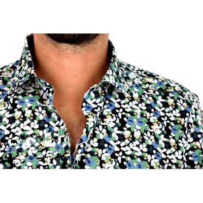 MCQUEEN Koszula męska MC065 kolorowa w kwiatki, styl malarski | Sklep GriShop.eu | Koszule