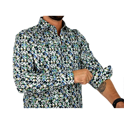 MCQUEEN Koszula męska MC065 kolorowa w kwiatki, styl malarski | Sklep GriShop.eu | Koszule