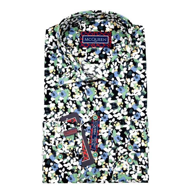 MCQUEEN Koszula męska MC065 kolorowa w kwiatki, styl malarski | Sklep GriShop.eu | Koszule